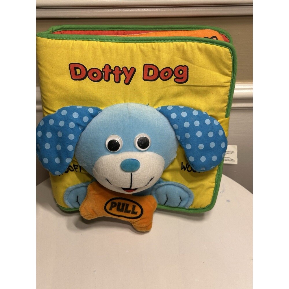 VINTAGE 2002 Soft Play BABY'S 1ST BOOK SOFT FABRIC CLOTH Vibrates When Pull Bone
